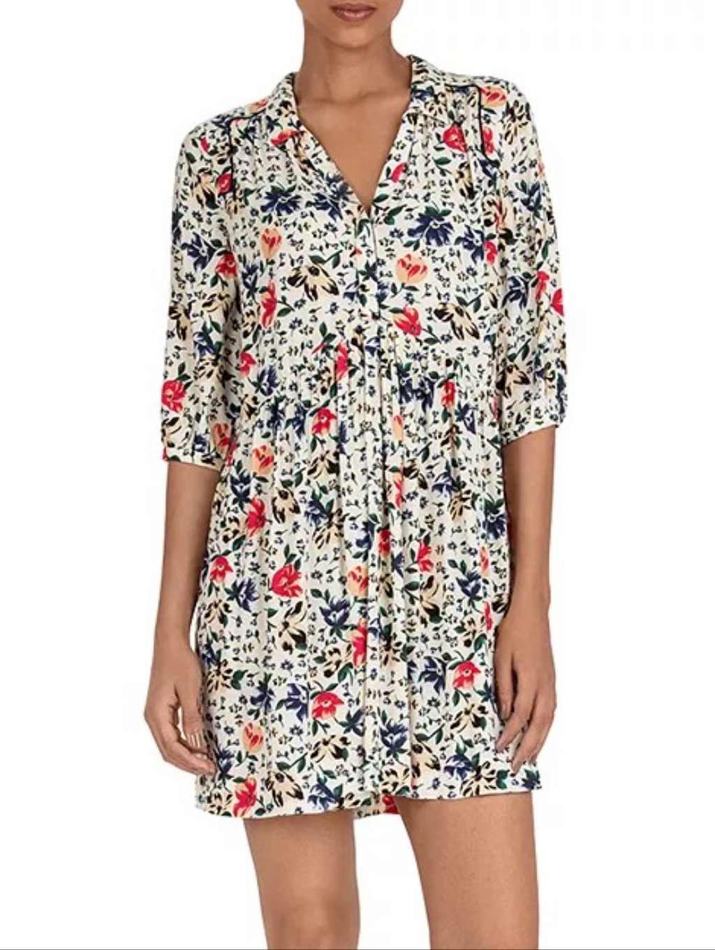 Ba&Sh Pascou Cream Floral Print Dress Large 10